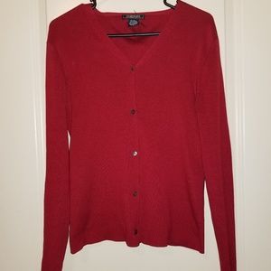 Harold's red cardigan sweater medium silk